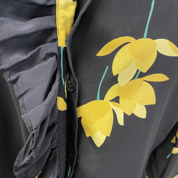 Marni Silk Floral Print Ruffle Blouse - Picture 5 of 9